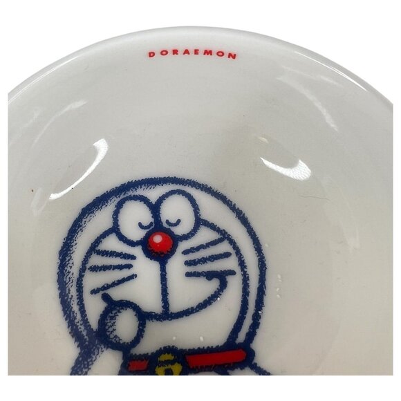 2 Doraemon Cat Ceramic Bowls Ramen Rice Soup White Blue Character Design Anime - Picture 5 of 8